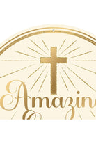 Shop For 12" Metal Round Sign: Amazing Grace Cream