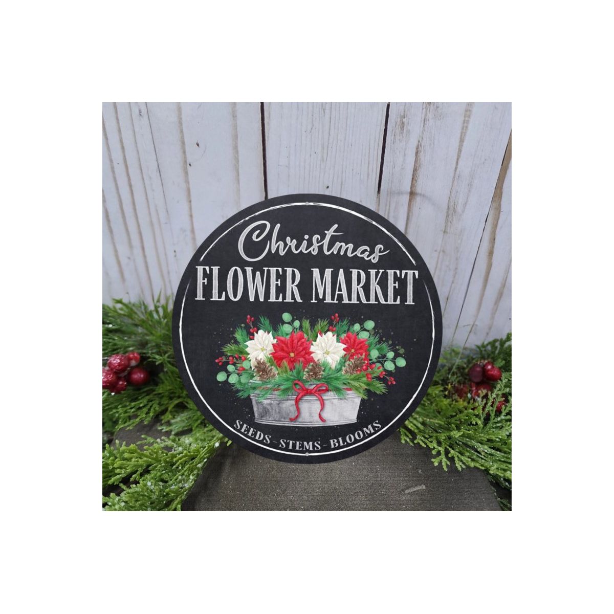 Shop For 12" Metal Round Sign: Christmas Market