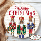 Shop For 12" Metal Round Sign: Dark Nutcracker Merry Christmas