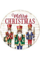 Shop For 12" Metal Round Sign: Dark Nutcracker Merry Christmas