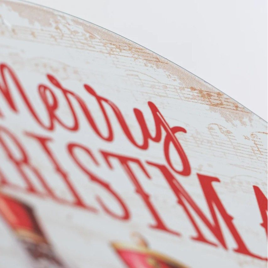 Shop For 12" Metal Round Sign: Dark Nutcracker Merry Christmas