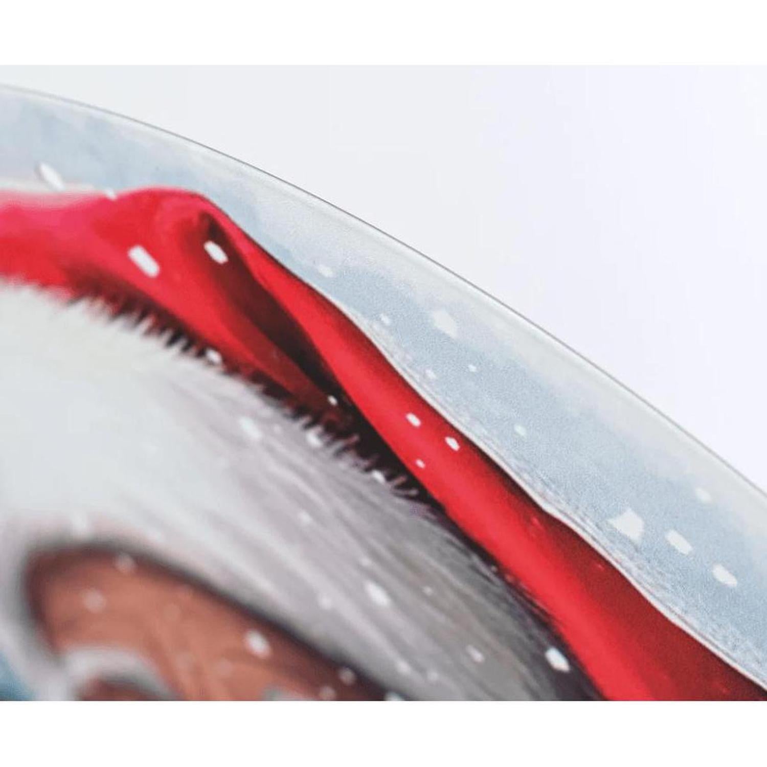 12" Metal Round Sign: Dark Skin Santa Portrait