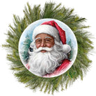 Shop For 12" Metal Round Sign: Dark Skin Santa Portrait