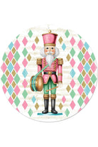 Shop For 12" Metal Round Sign: Glitter Pastel Nutcracker