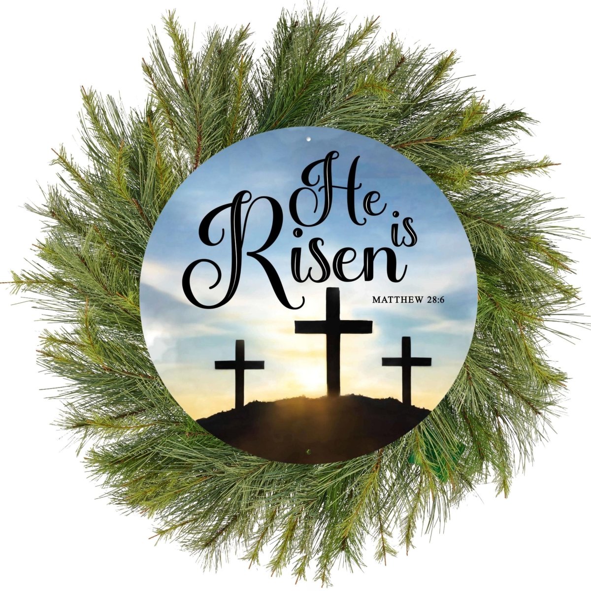 Shop For 12" Metal Round Sign: He Is Risen