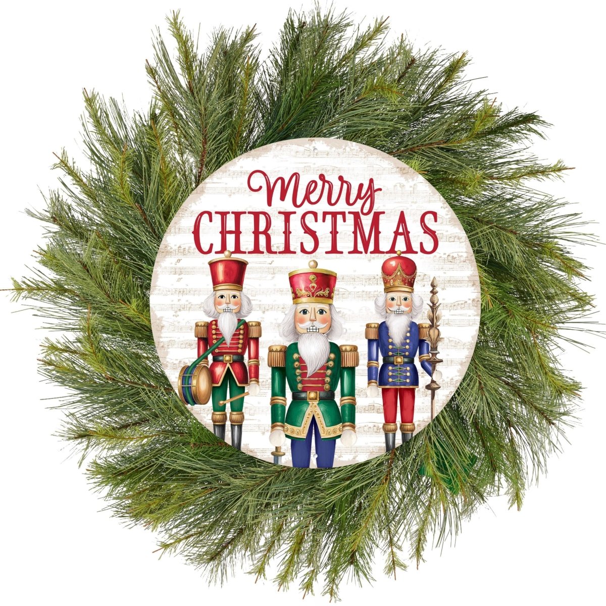 Shop For 12" Metal Round Sign: Nutcracker Merry Christmas