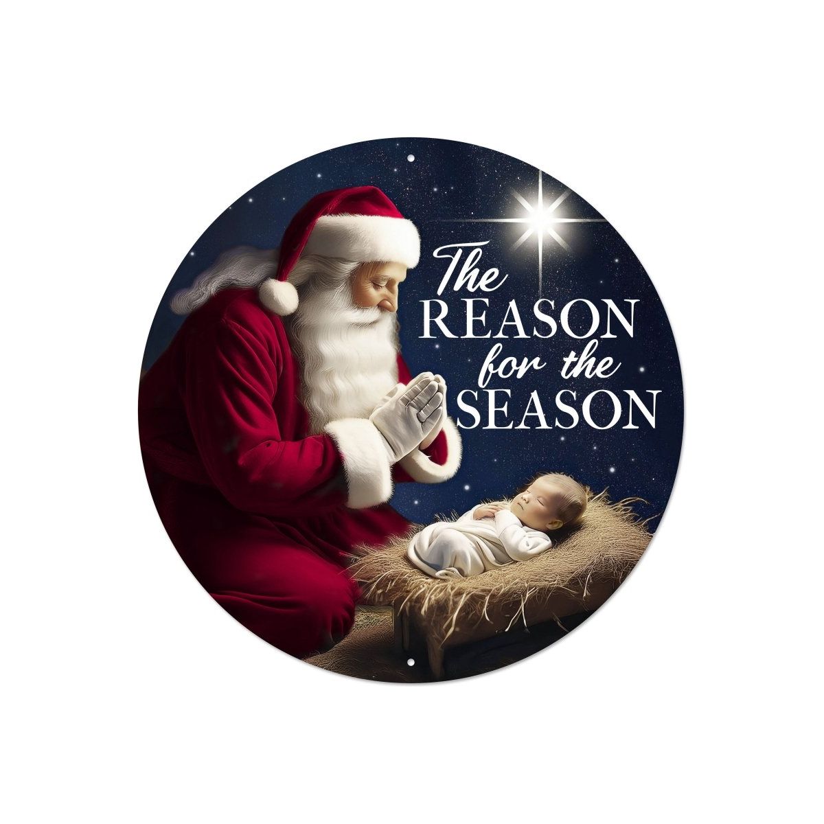 Shop For 12" Metal Round Sign: Reason For The Season