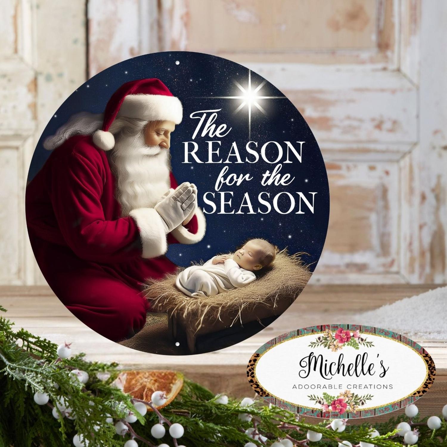 Shop For 12" Metal Round Sign: Reason For The Season