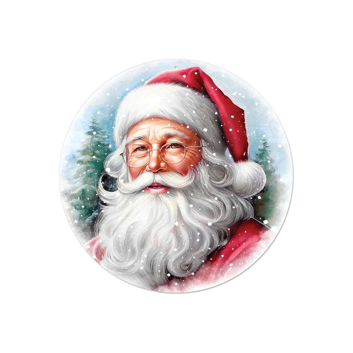 Shop For 12" Metal Round Sign: Santa Portrait