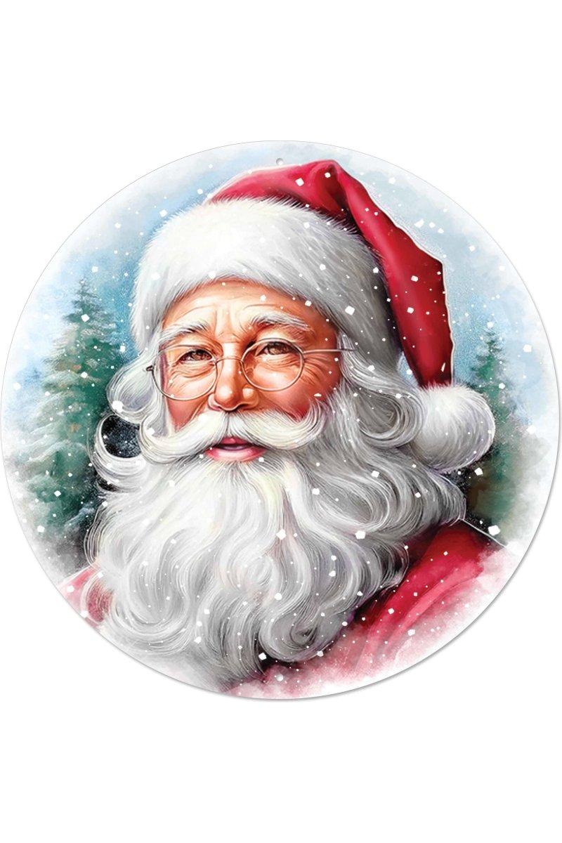 Shop For 12" Metal Round Sign: Santa Portrait