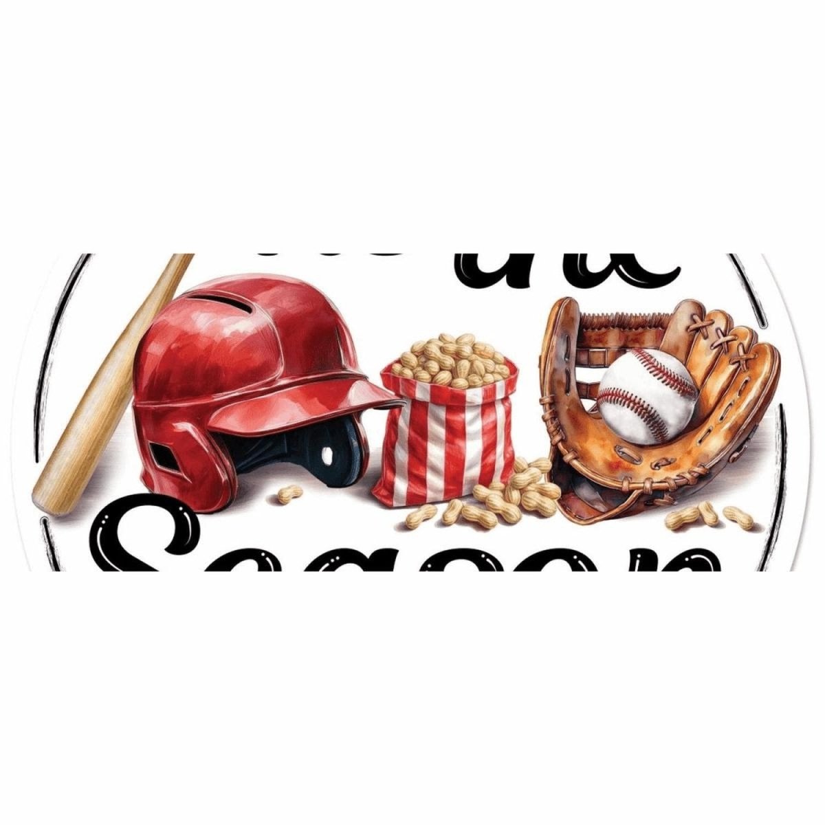 Shop For 12" Metal Round Sign: Tis The Season Baseball