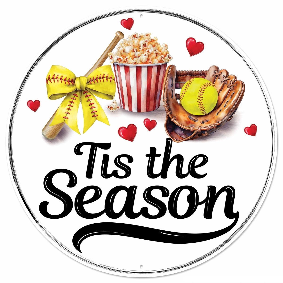 Shop For 12" Metal Round Sign: Tis The Season Softball