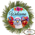 Shop For 12" Metal Round Sign: Welcome with Chickens