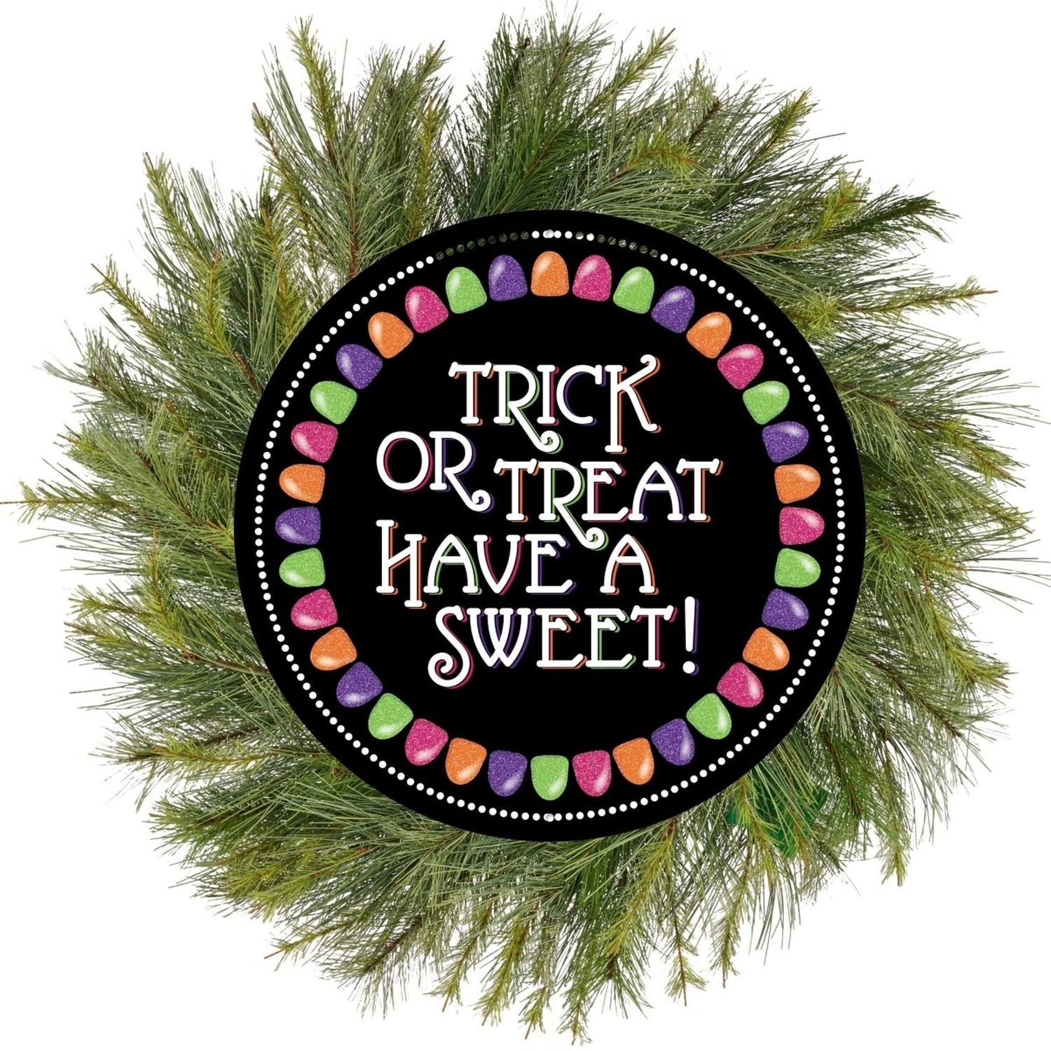 12" Metal Sign: Glitter Trick or Treat Gumdrops