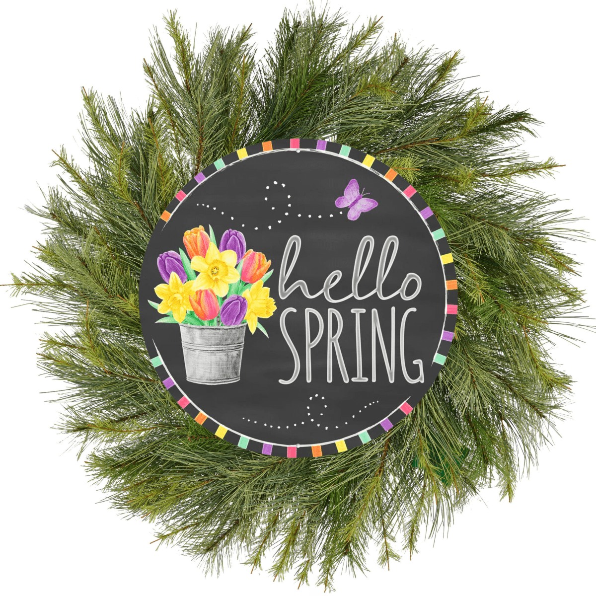 Shop For 12" Metal Sign: Hello Spring