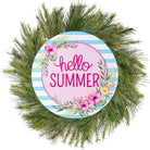 Shop For 12" Metal Sign: Hello Summer Floral