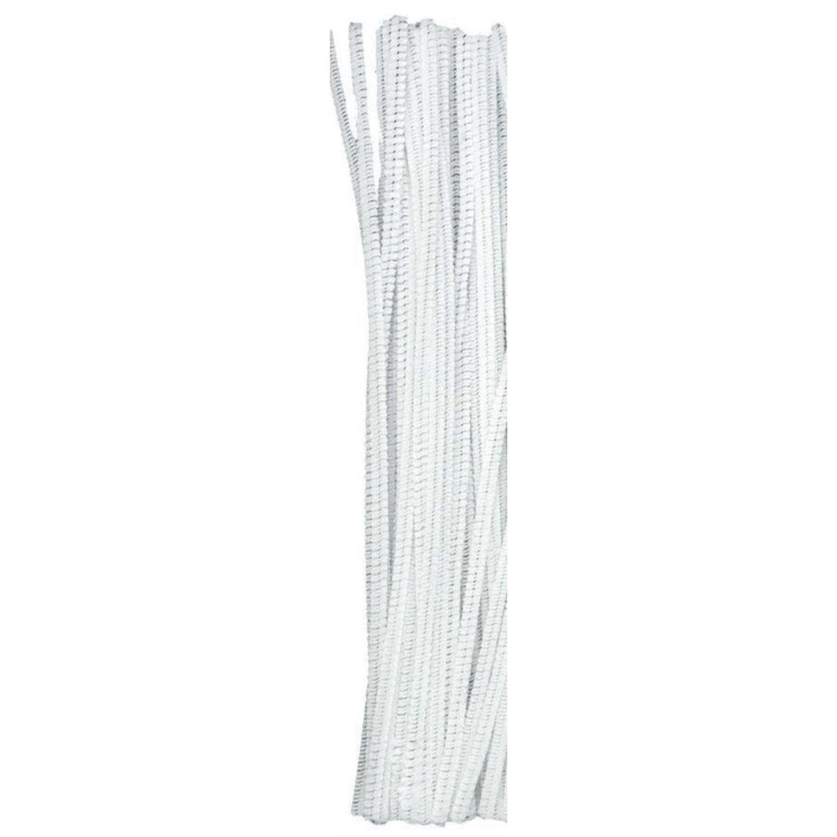 Shop For 12" Pipe Cleaner Stems: 6mm Chenille White