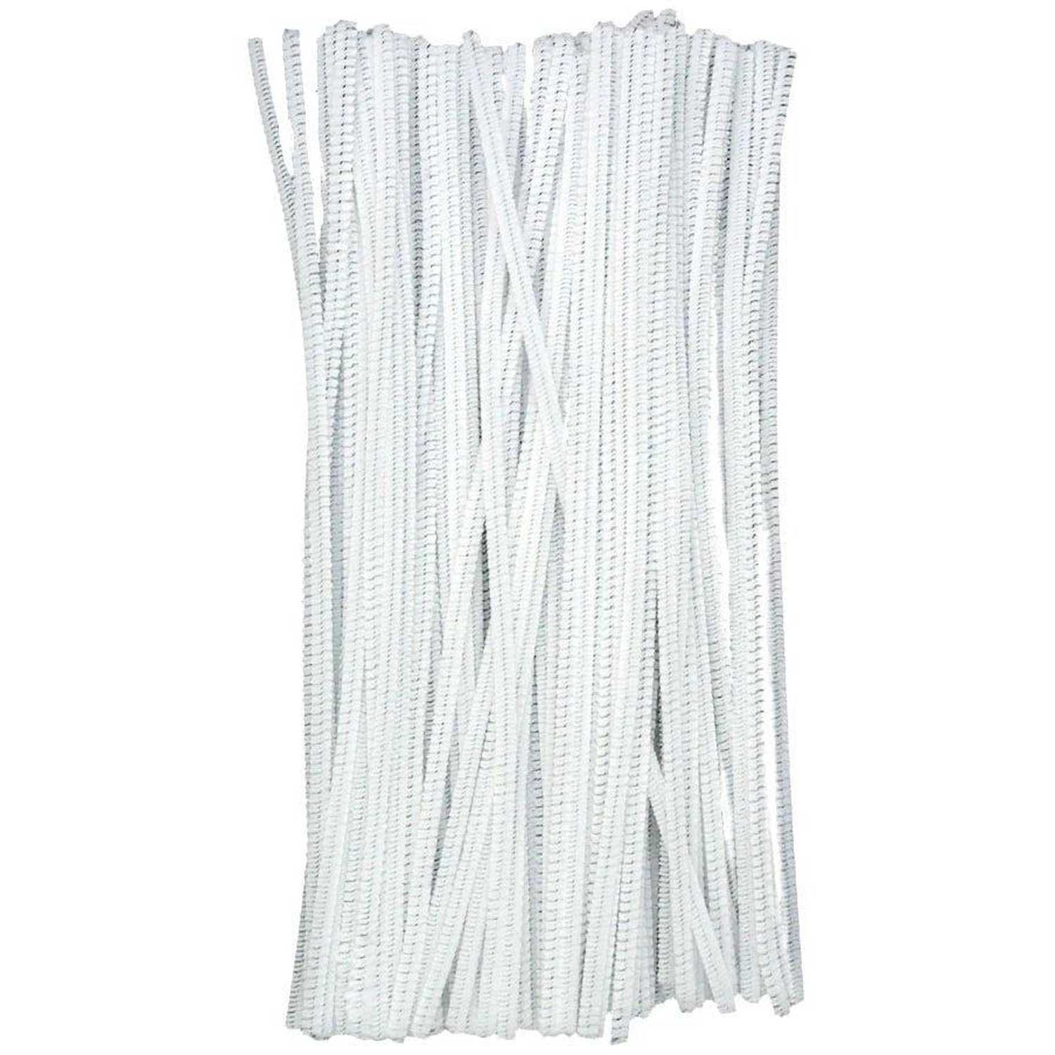 Shop For 12" Pipe Cleaner Stems: 6mm Chenille White