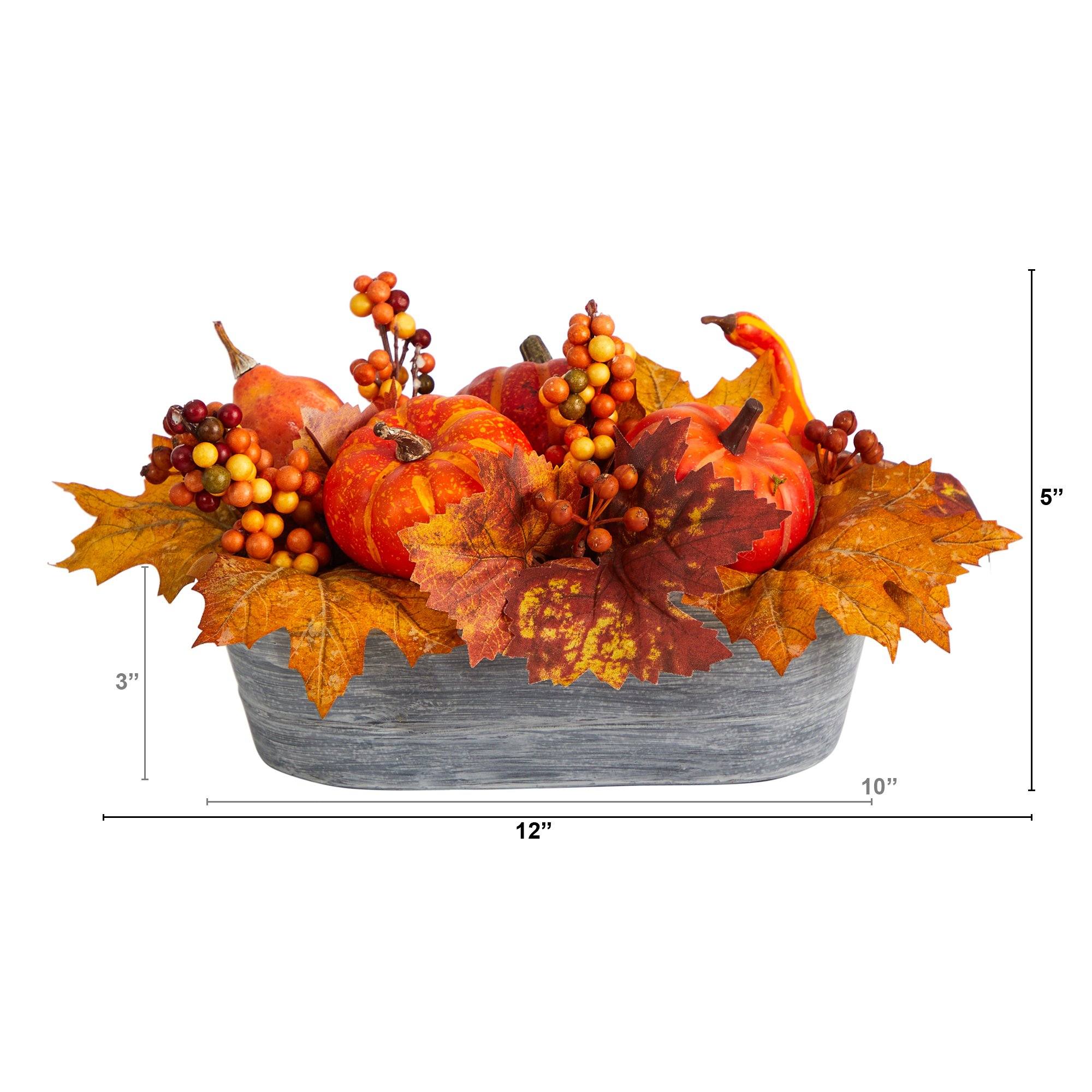 Shop For 12” Pumpkin and Berries Autumn Artificial Arrangement