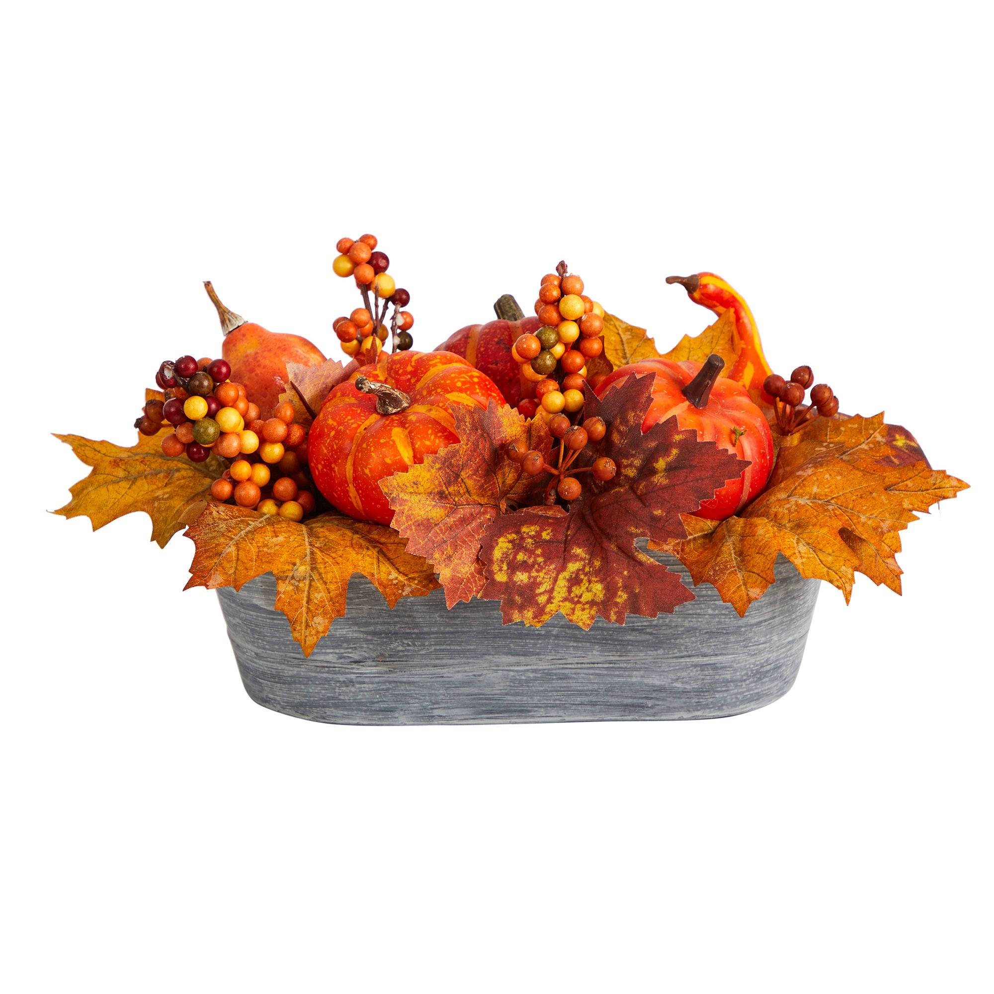 Shop For 12” Pumpkin and Berries Autumn Artificial Arrangement