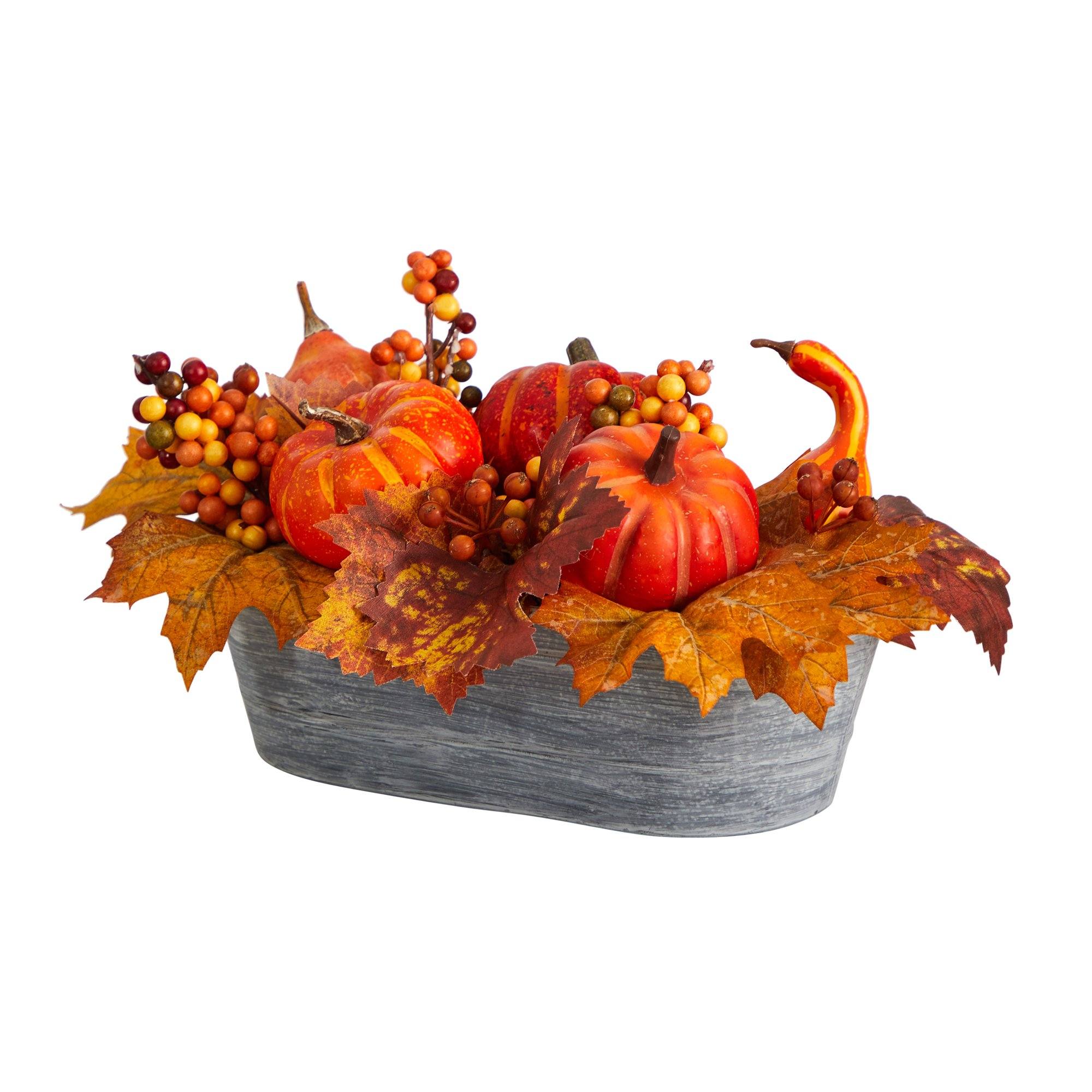 Shop For 12” Pumpkin and Berries Autumn Artificial Arrangement