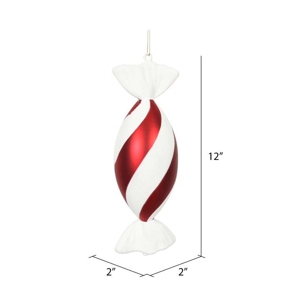 Shop For 12" Red White Swirl Drop Candy Ornament