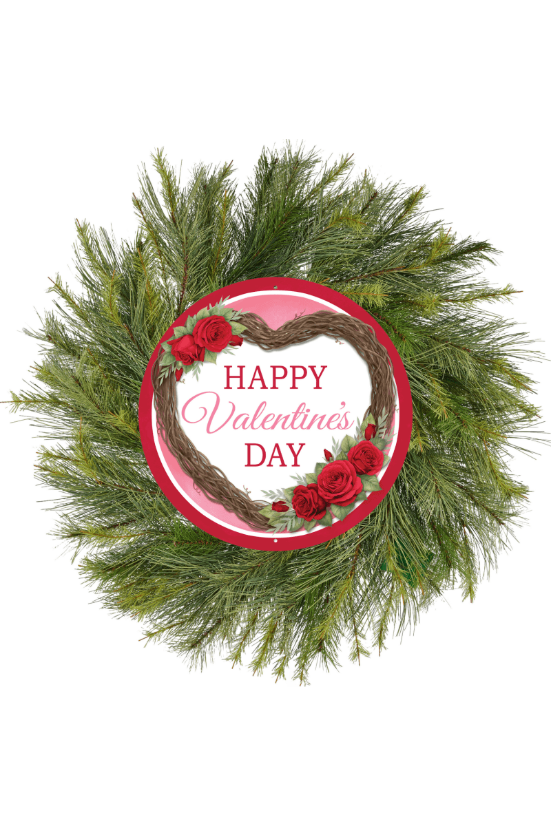 Shop For 12" Round Metal Sign: Happy Valentine's Day