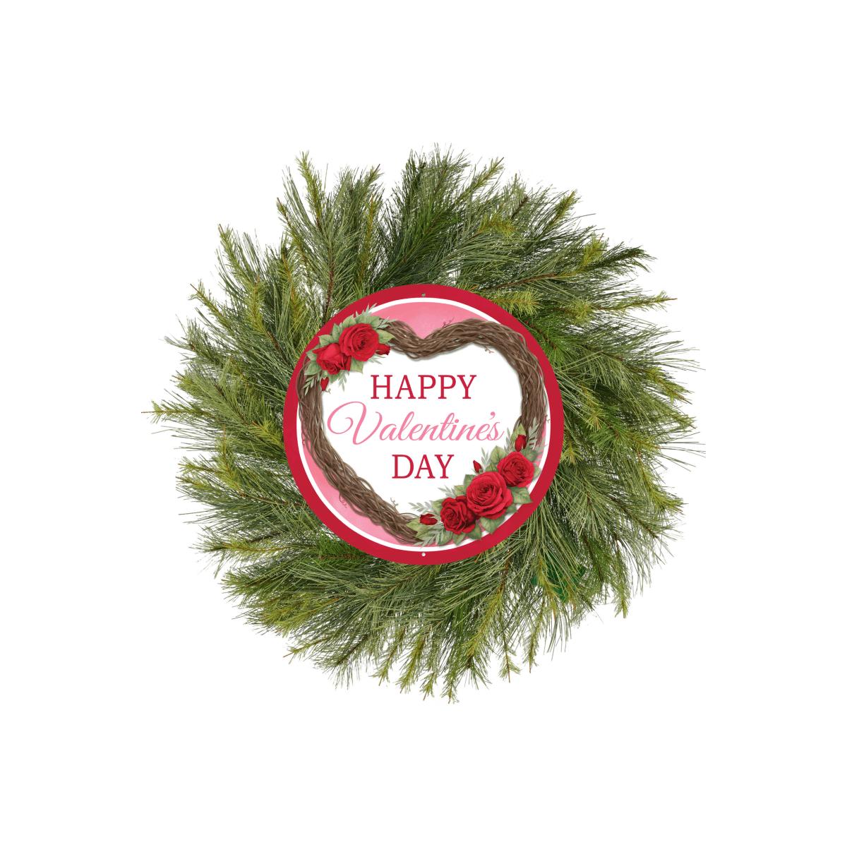 Shop For 12" Round Metal Sign: Happy Valentine's Day