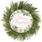 Shop For 12" Round Metal Sign: Merry Christmas W/Holly