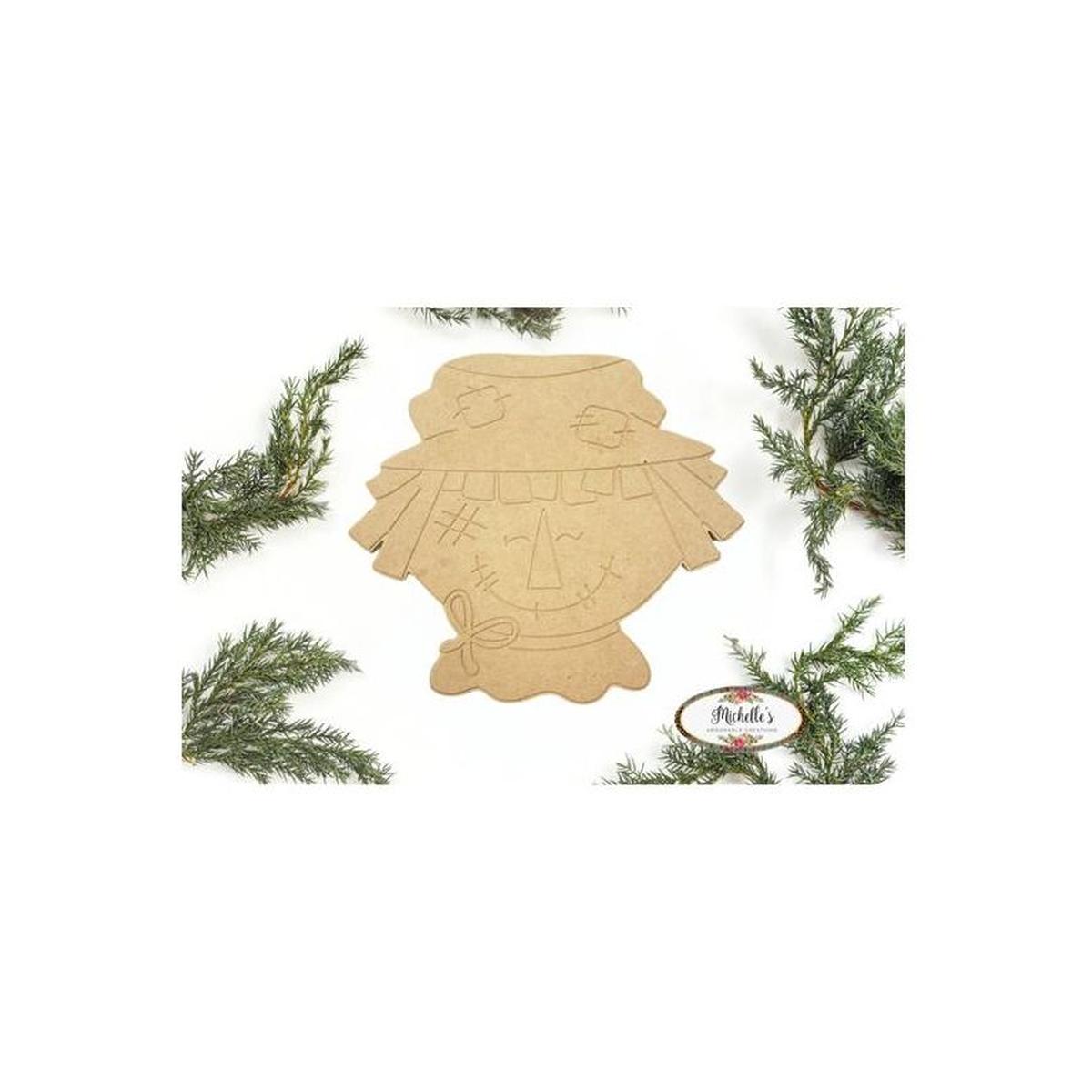 Shop For 12" Scarecrow Face with Paint Lines - Unfinished Wood at Michelle's aDOORable Creations