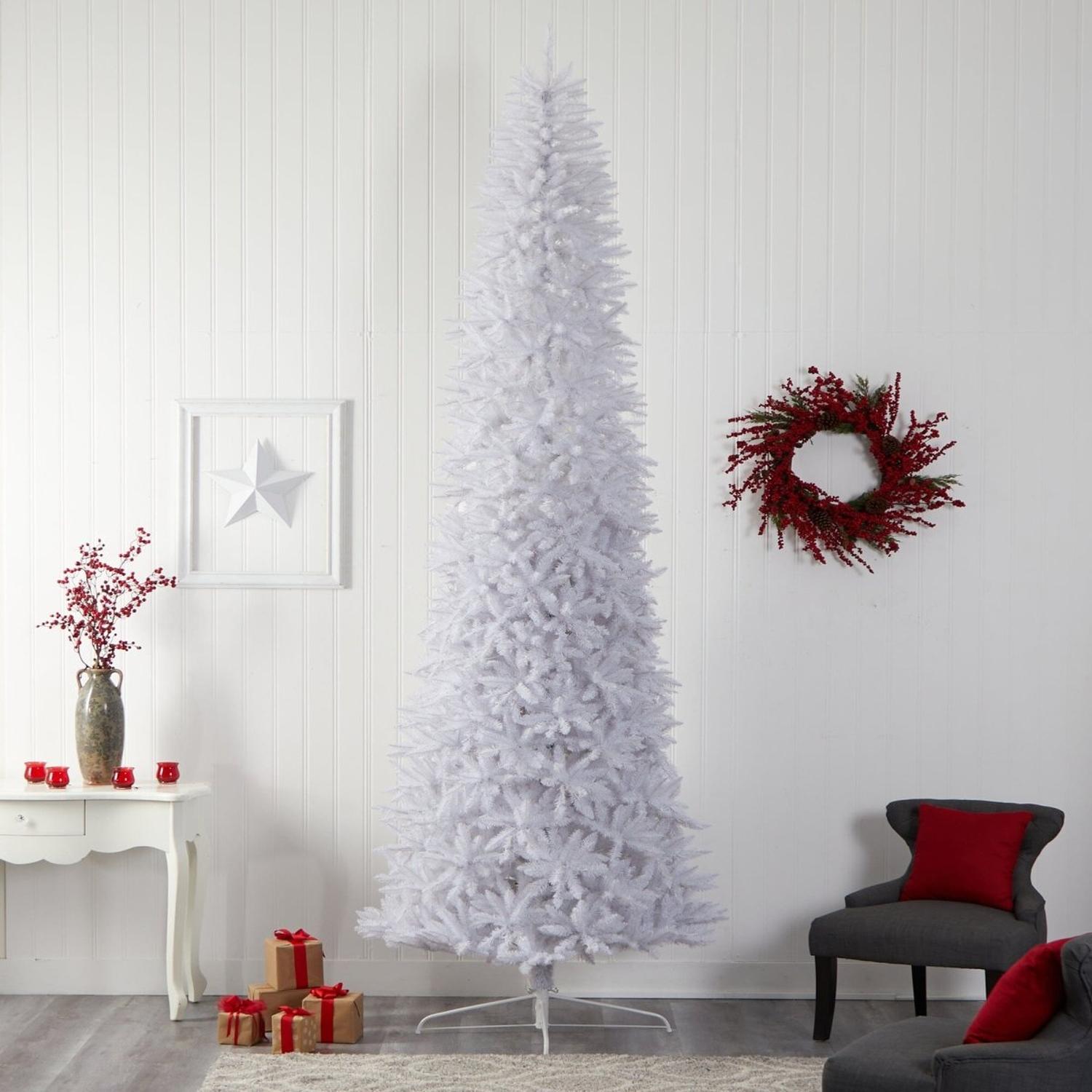Shop For 12’ Slim White Artificial Christmas Tree