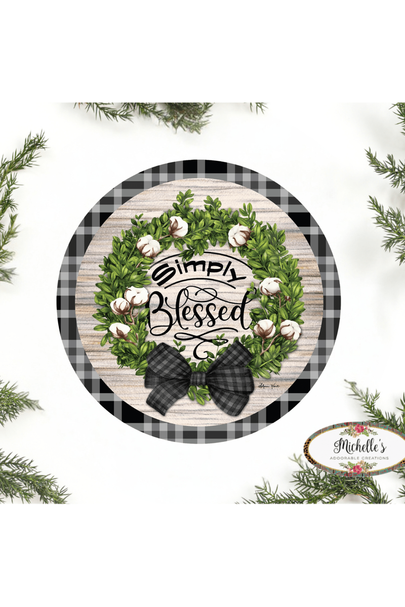 Shop For 12" Waterproof Round Sign: Cotton Pod Simply Blessed