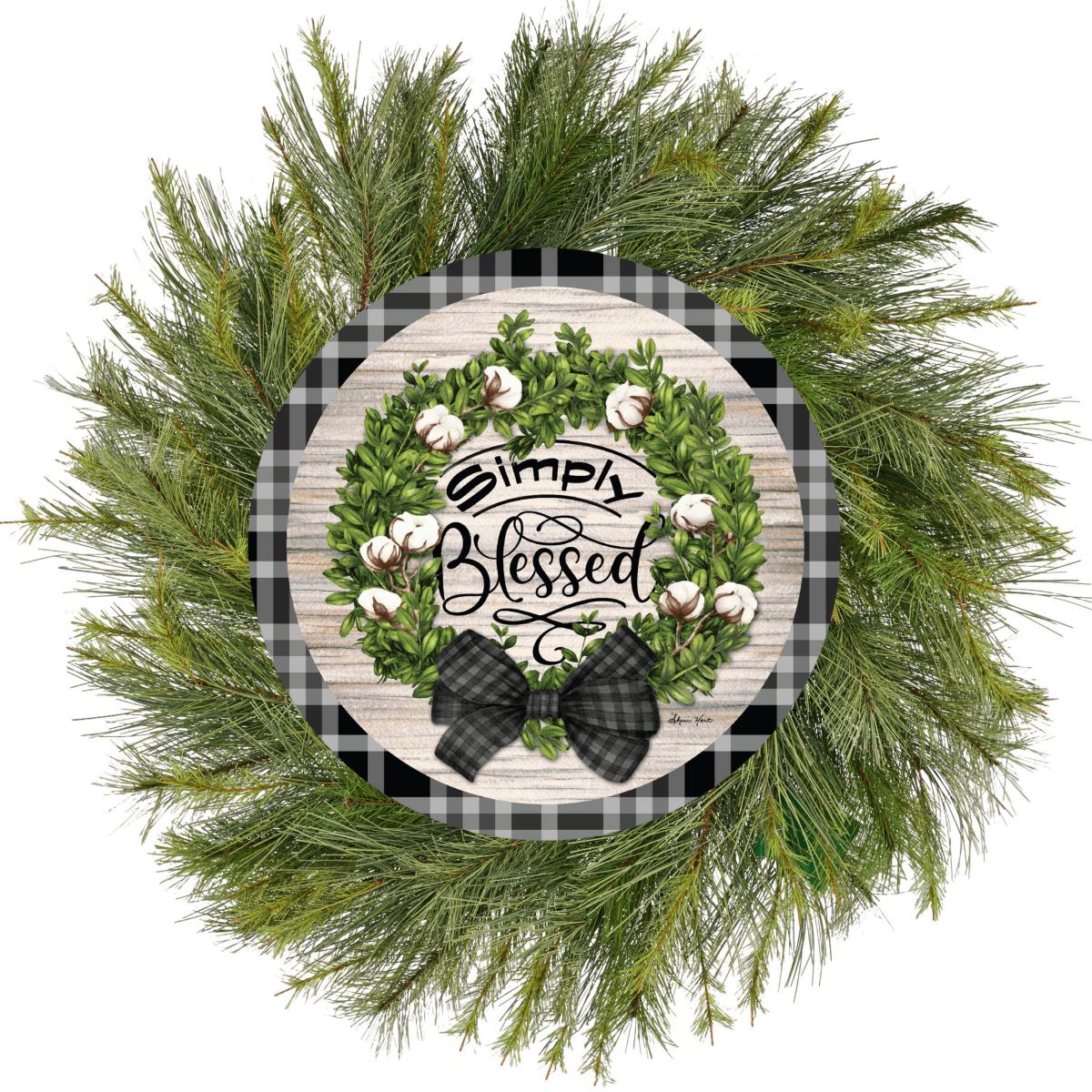 Shop For 12" Waterproof Round Sign: Cotton Pod Simply Blessed