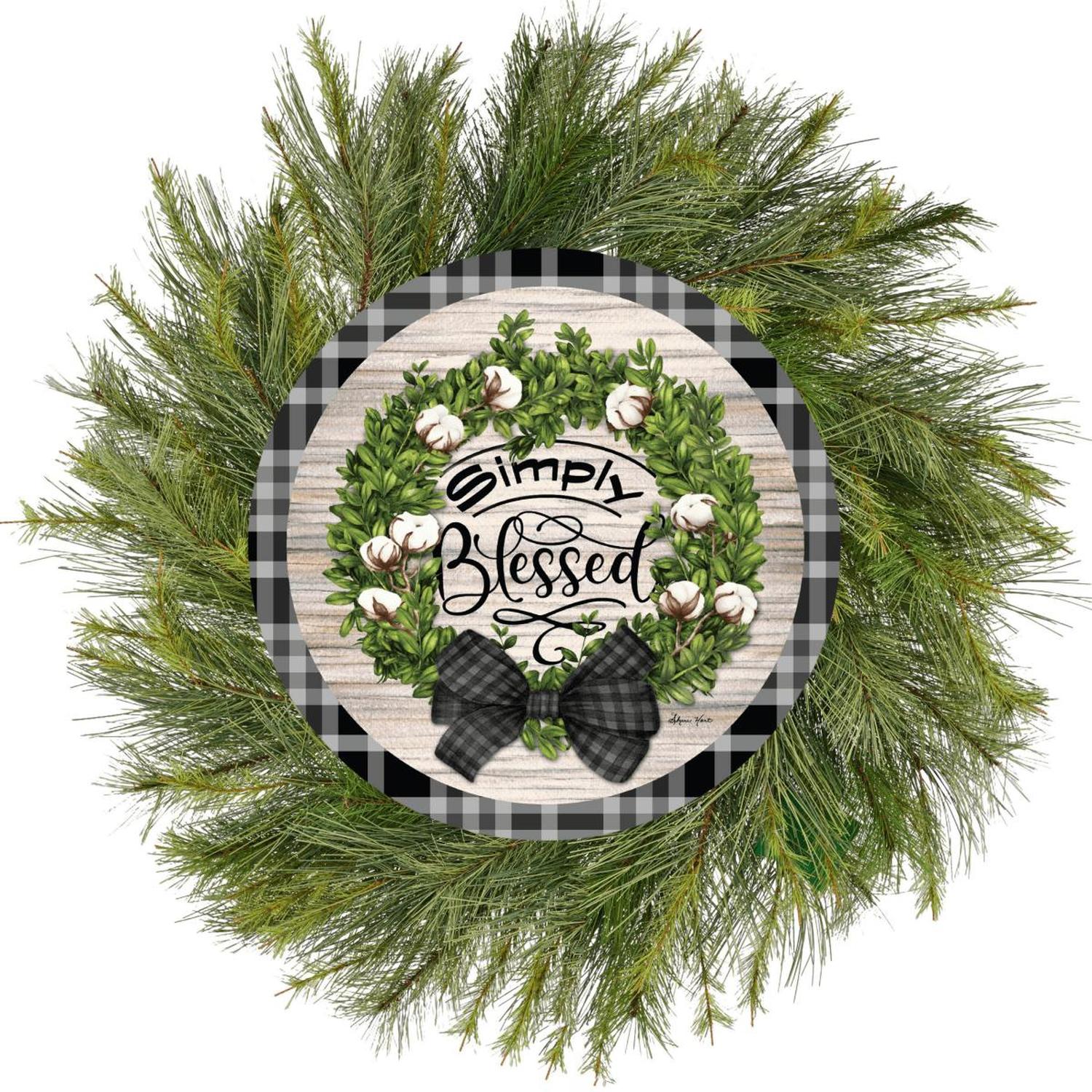 Shop For 12" Waterproof Round Sign: Cotton Pod Simply Blessed