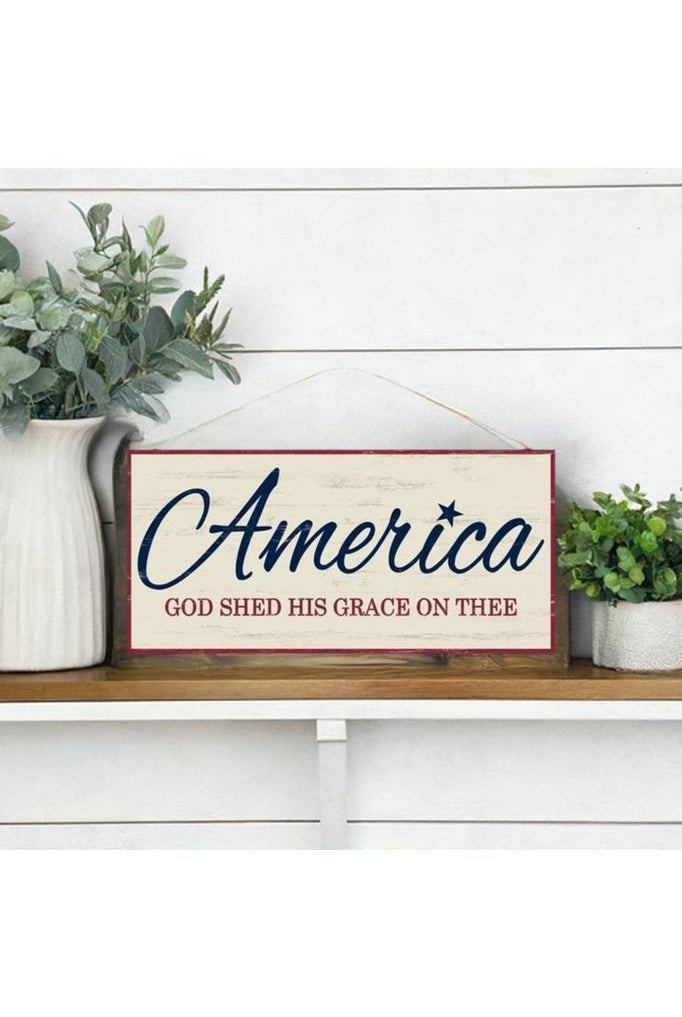 Shop For 12" Wooden Sign: America God Shed Grace AP8159