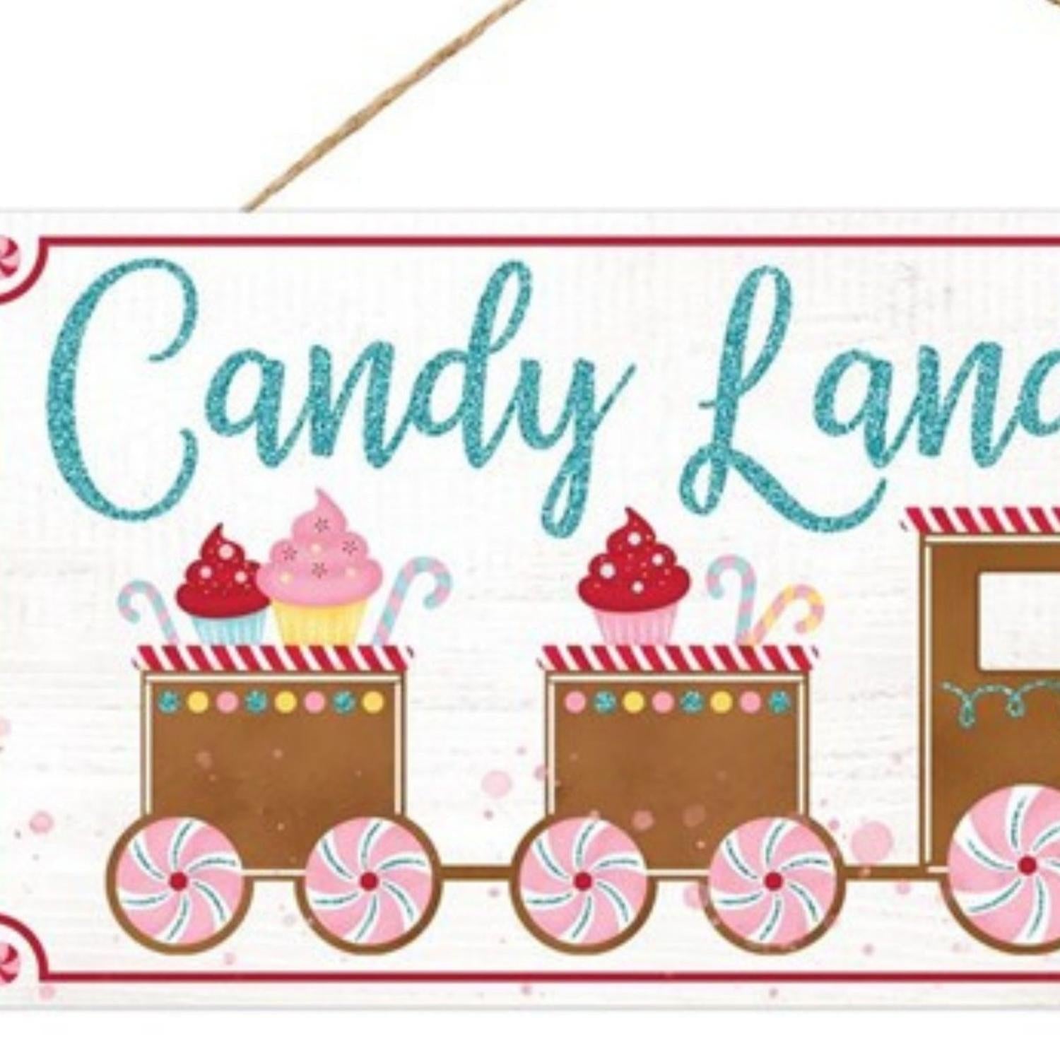 12" Wooden Sign: Candy Lane Express