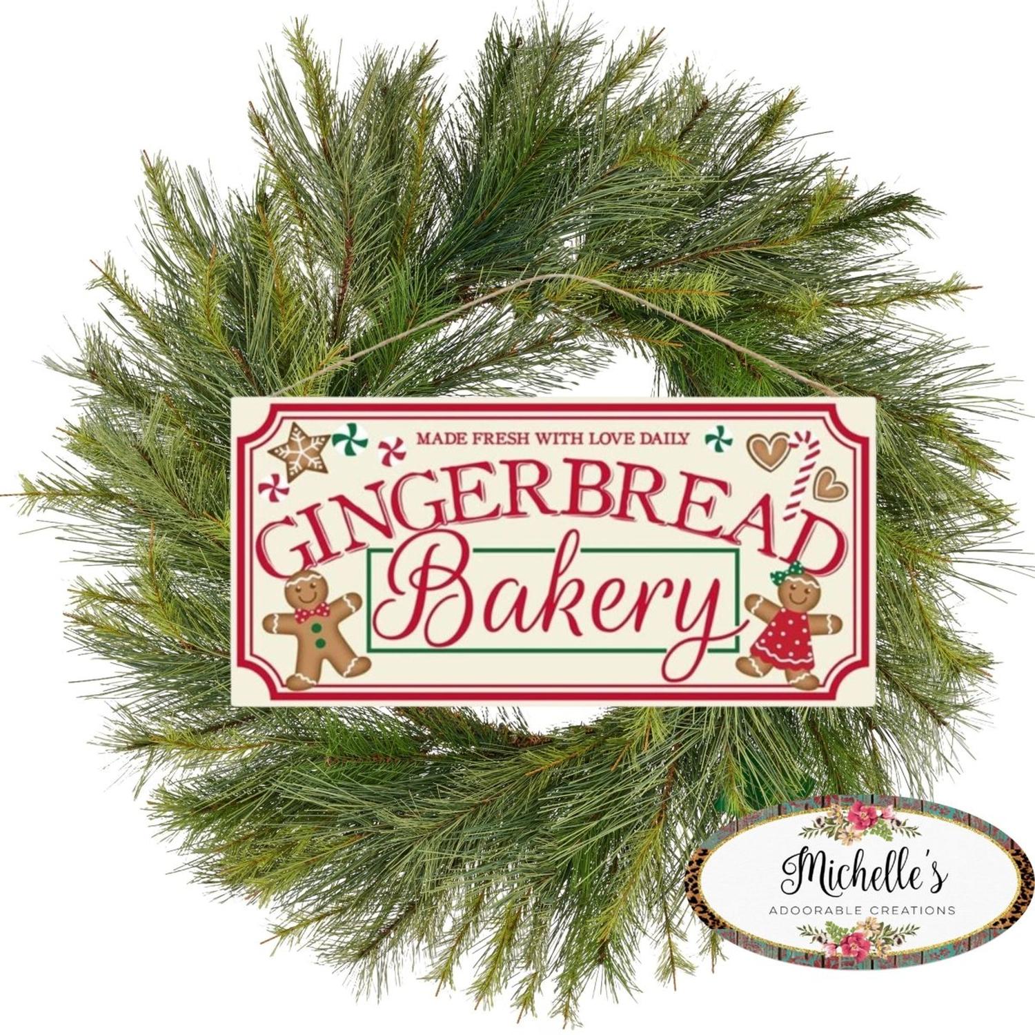 12" Wooden Sign: Gingerbread Bakery
