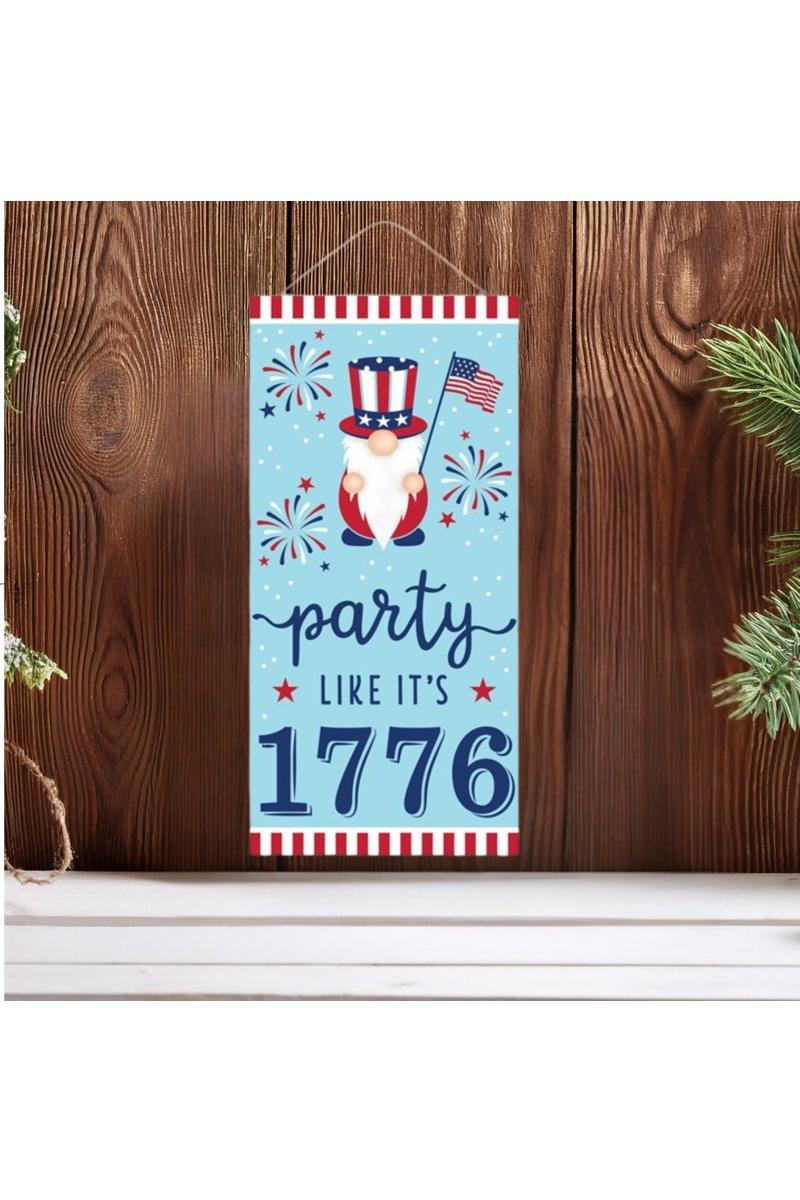 Shop For 12" Wooden Sign: Gnome Party Like 1776