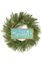 Shop For 12" Wooden Sign: Hello Spring Flower