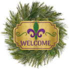 Shop For 12" Wooden Sign: Mardi Gras Welcome