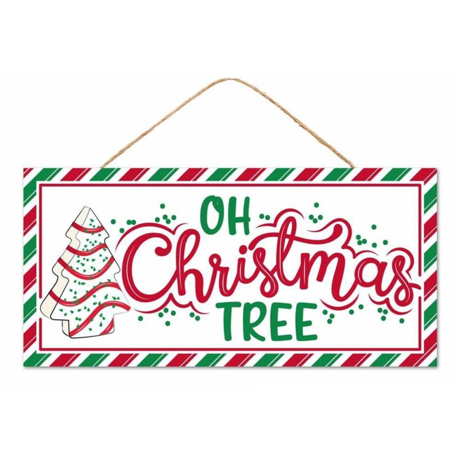 Oh Christmas Tree Door Hanger w/Bow