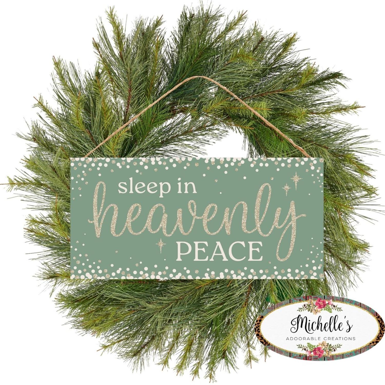 Shop For 12" Wooden Sign: Sleep In Peace Glitter