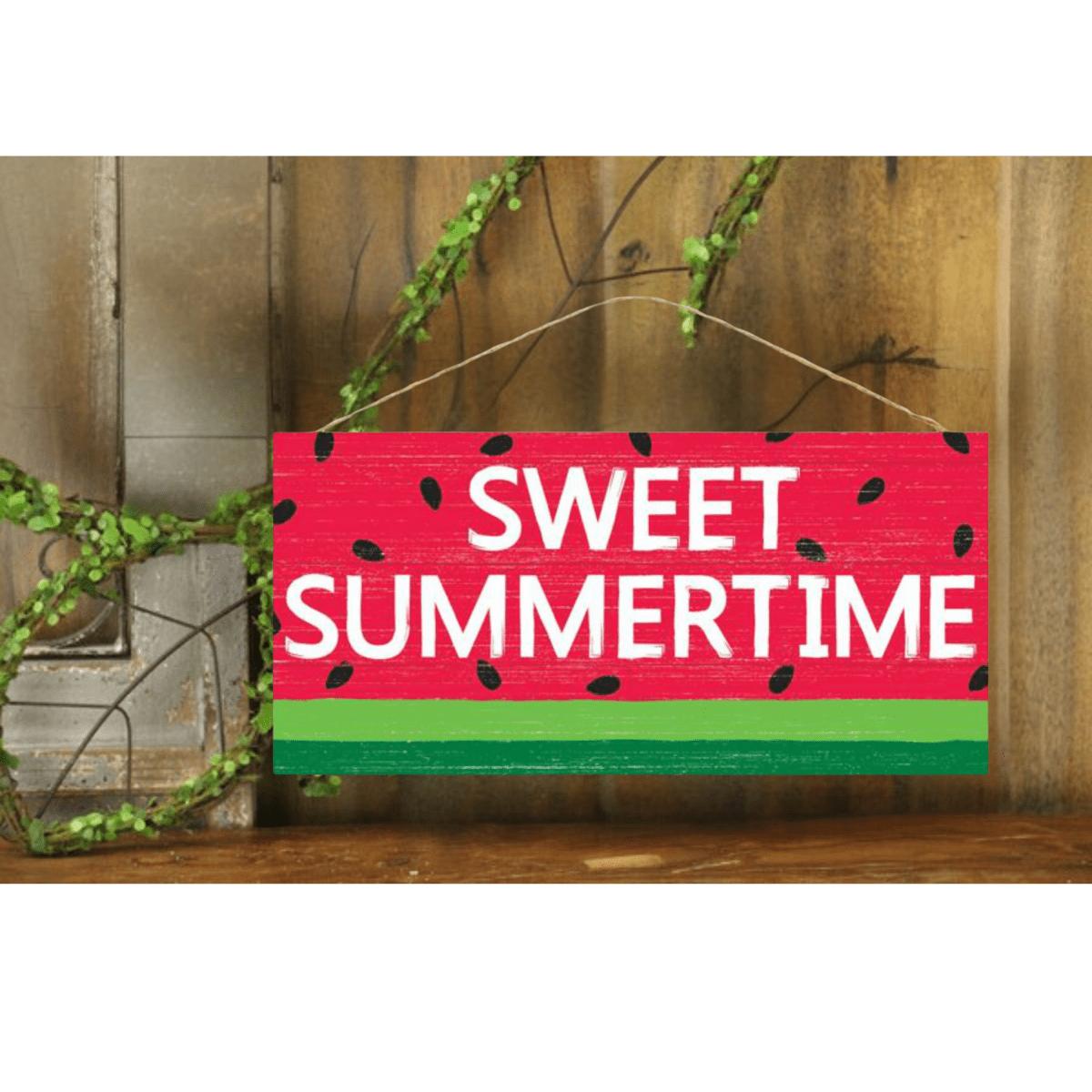 Shop For 12" Wooden Sign: Sweet Summertime/Watermelon