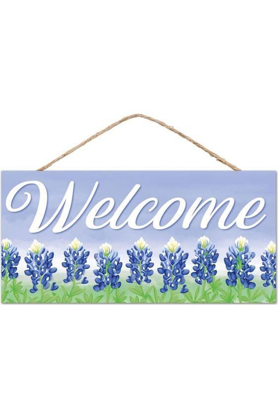 Shop For 12" Wooden Sign: Welcome Bluebonnets Light Blue