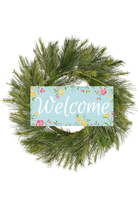 Shop For 12" Wooden Sign: Welcome Floral Sign