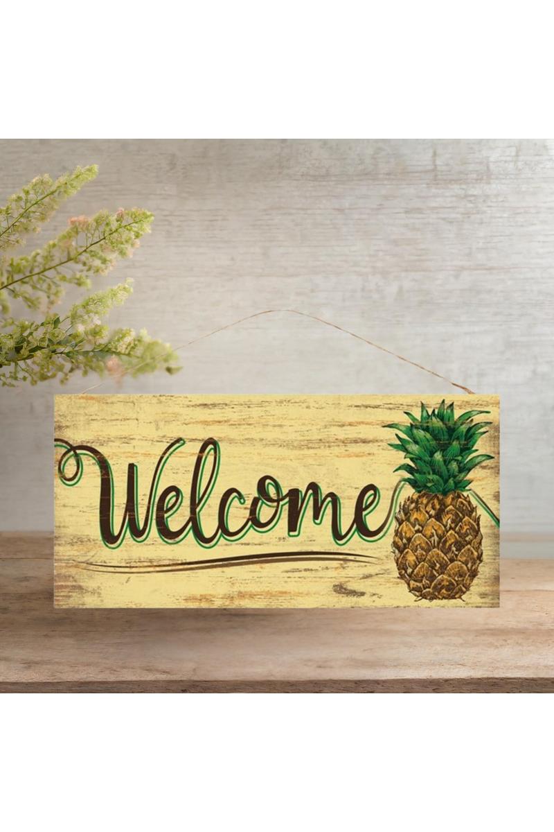 Shop For 12" Wooden Sign: Welcome Pineapple