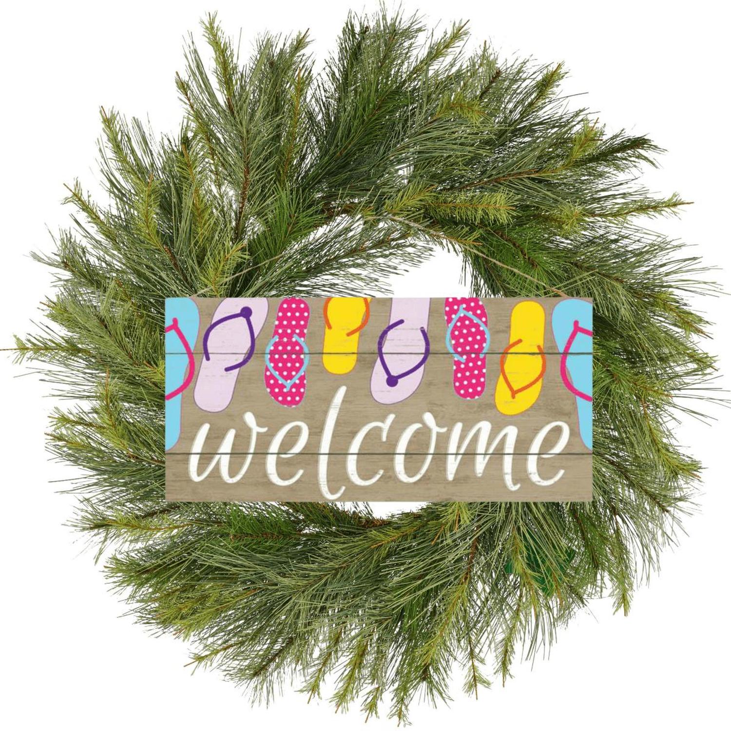 Shop For 12" Wooden Sign: Welcome/Flip Flops