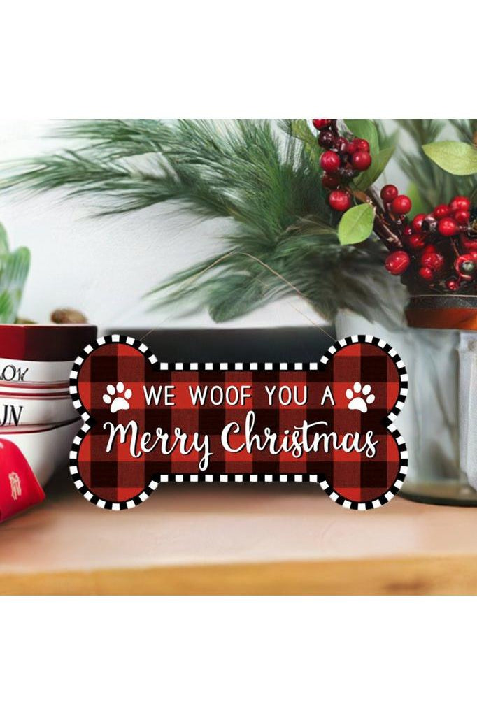 Shop For 12" Wooden Sign: Woof Merry Christmas AP7137
