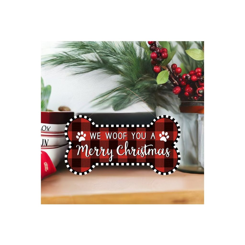 Shop For 12" Wooden Sign: Woof Merry Christmas at Michelle's aDOORable Creations