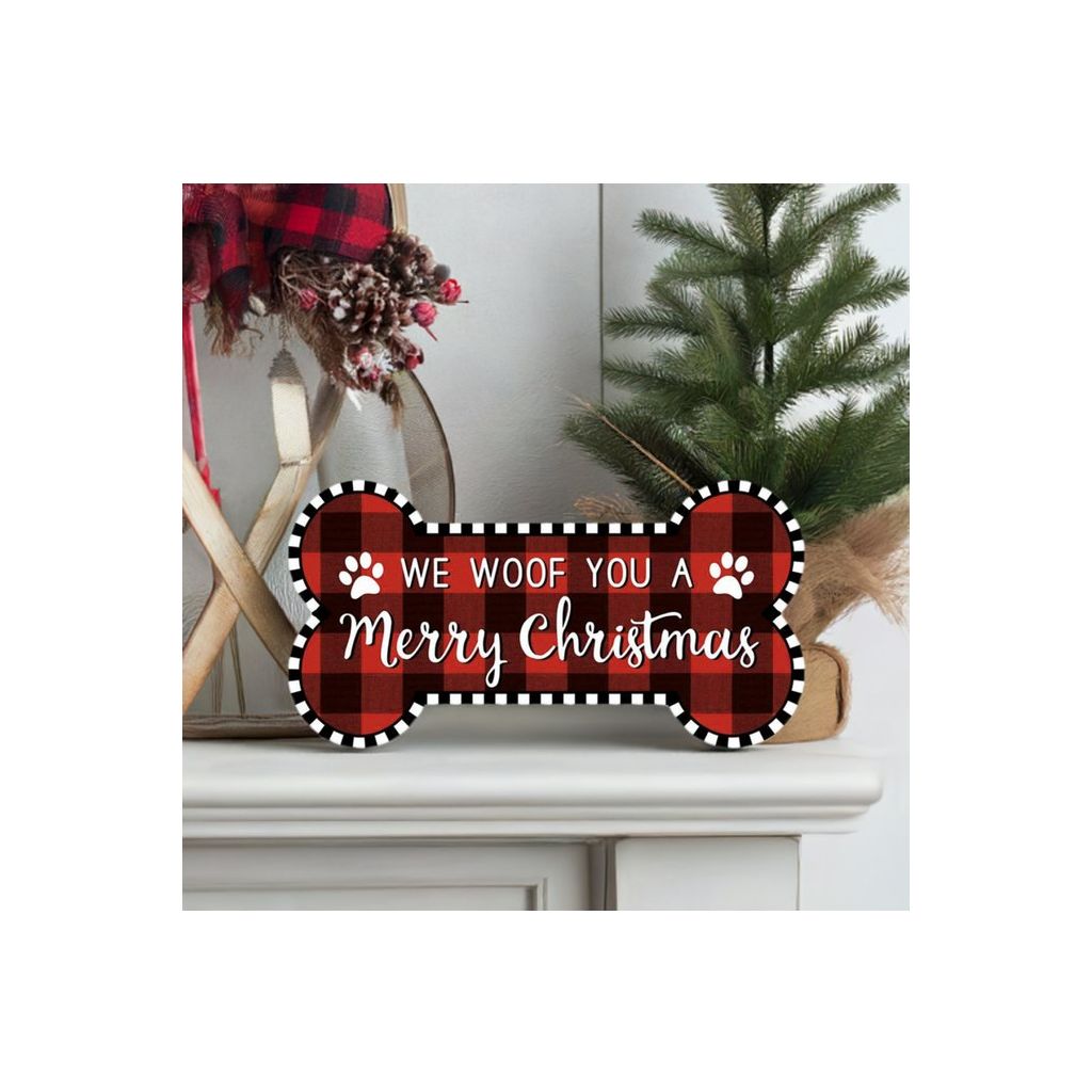 Shop For 12" Wooden Sign: Woof Merry Christmas at Michelle's aDOORable Creations